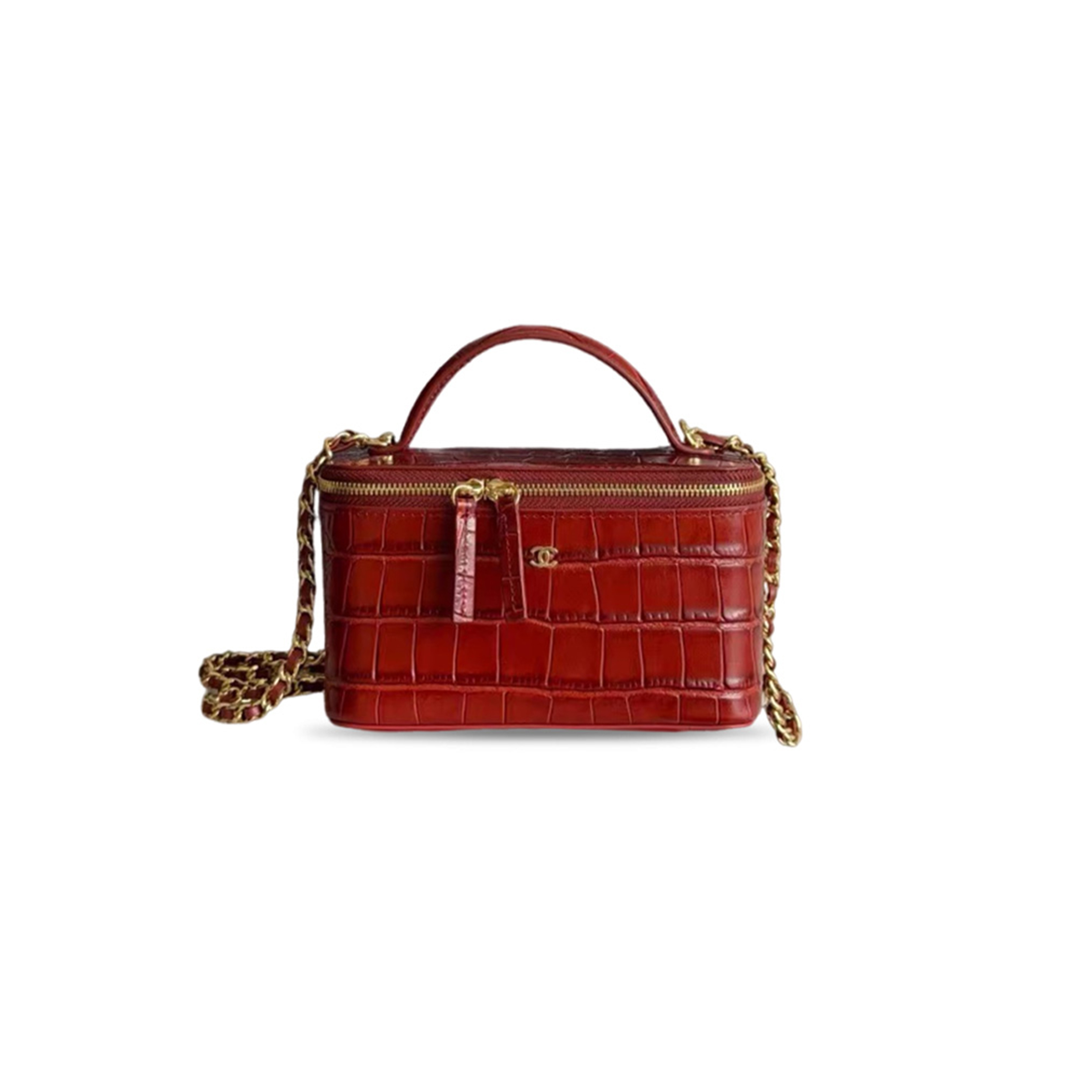 CHANEL SMALL TOP HANDLE LONG VANITY CASE (16.5*10*8cm)